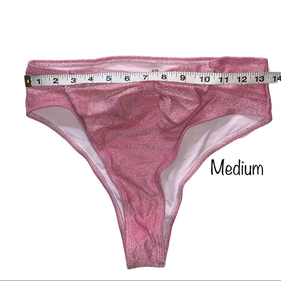 New! Parisian Princess Pink Bikini Set Bandeau Swimsuit Set, Vintage-Style S M - Picture 6 of 11